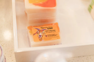 Grapefruit Goats Milk Soap Slice 5 Oz. by Essential Journeys, natural skincare detail photo 3