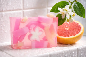 Grapefruit Splash Soap Slice 5.5 Oz. by Essential Journeys, natural skincare detail photo 9