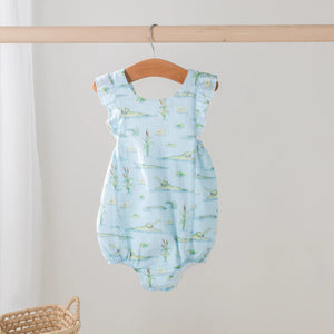 Gator Games Organic Muslin Bubble Romper by Nola Tawk, Southern lifestyle apparel main product photo