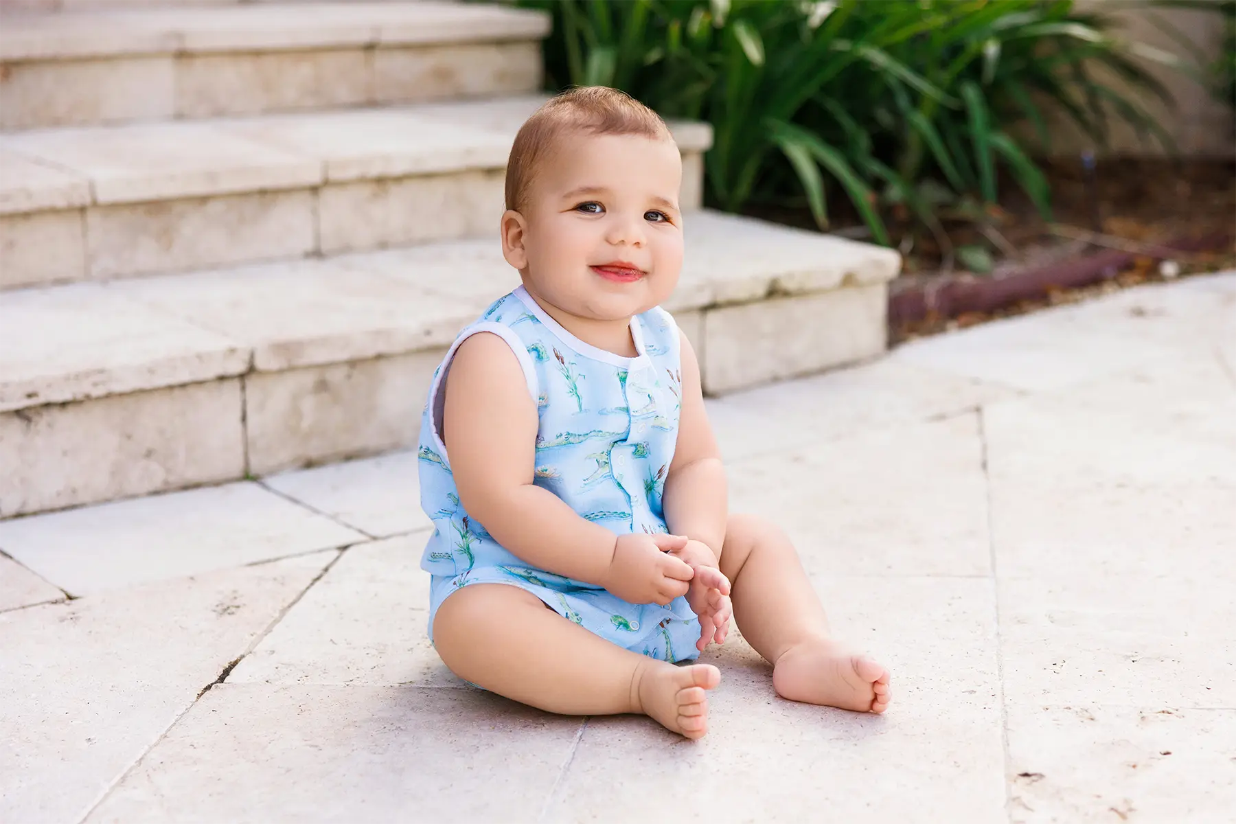 Gator Games Organic Muslin Shortall by Nola Tawk, children's boutique clothing detail photo 2