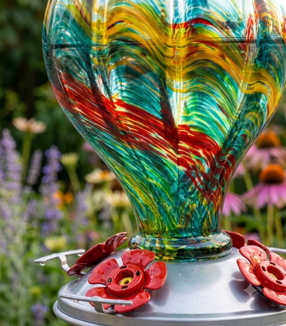 Solstice Balloon glass hummingbird feeder by Mill Creek Products, detail image 6