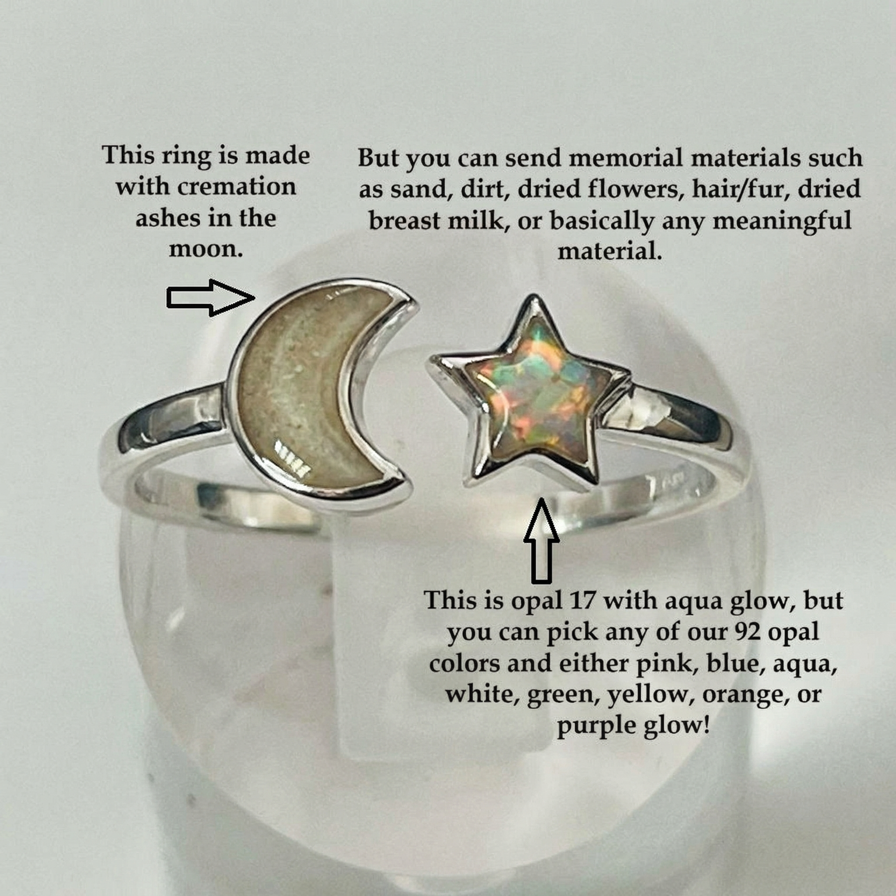 My Moon and Stars Keepsake Ring by Cotton Street Art Company, handmade jewelry detail photo 4