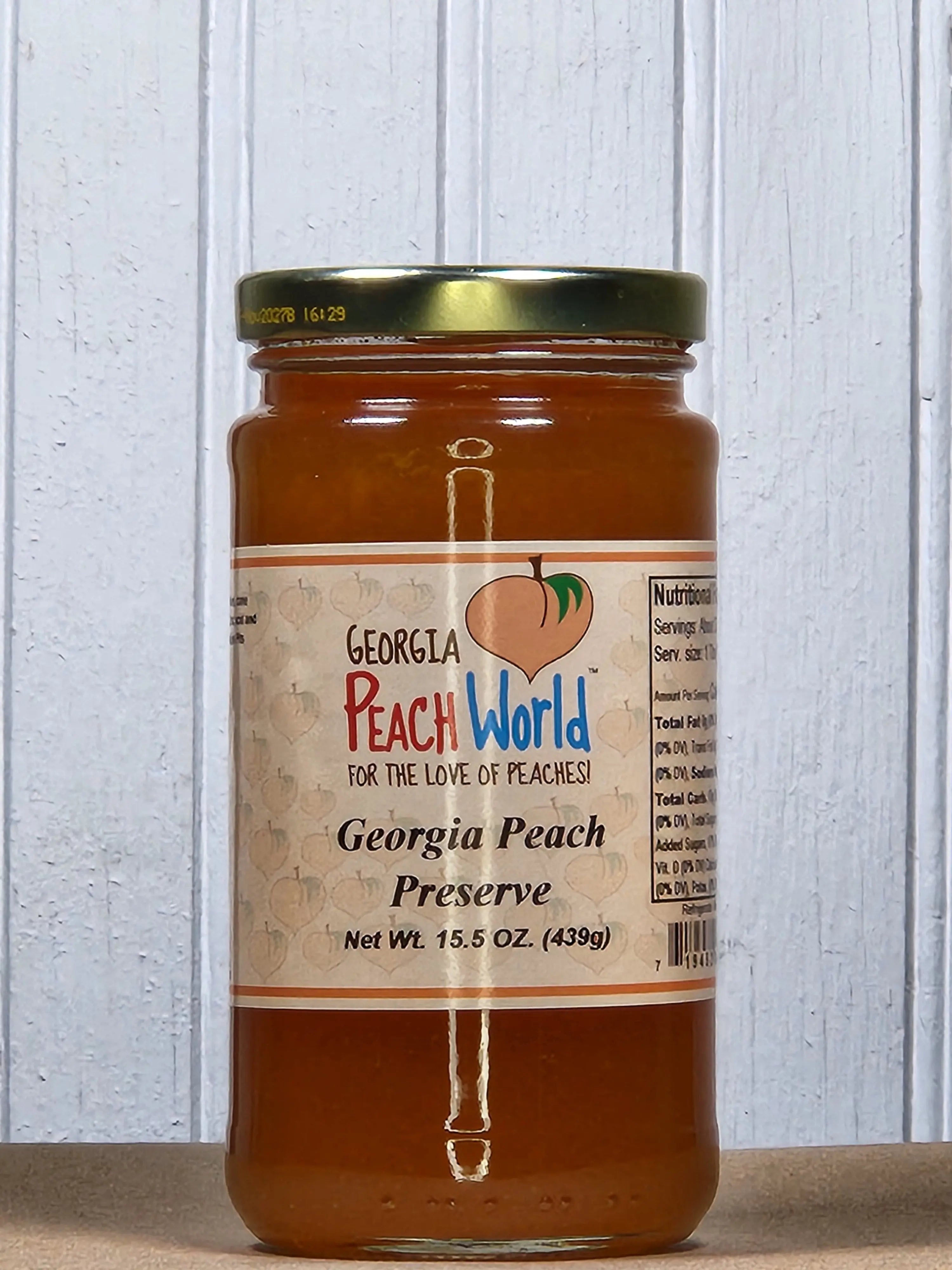 Georgia Peach Preserves 14.5 oz by Georgia Peach World, Southern food gift main product photo