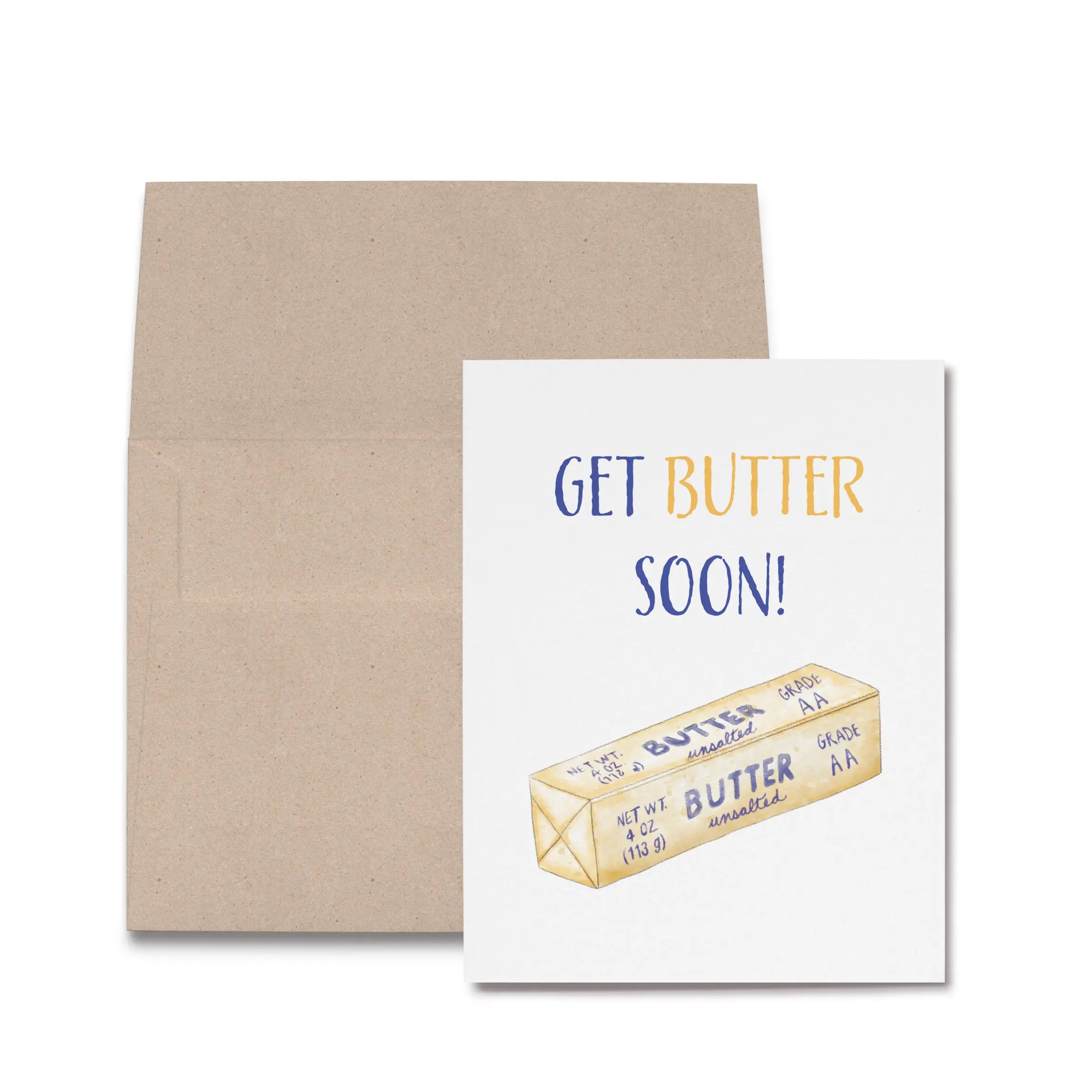 Get Butter Folded Greeting Card by Nola Tawk, paper gift main product photo