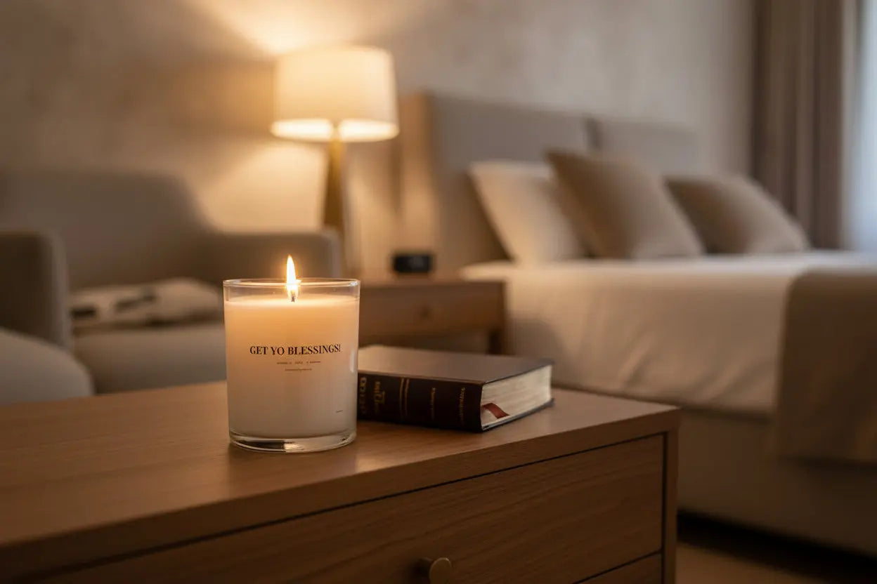 Get Yo Blessings! - Soy Wax Candle 11oz with Lid by Michaelangelocandles, scented candle detail photo 2