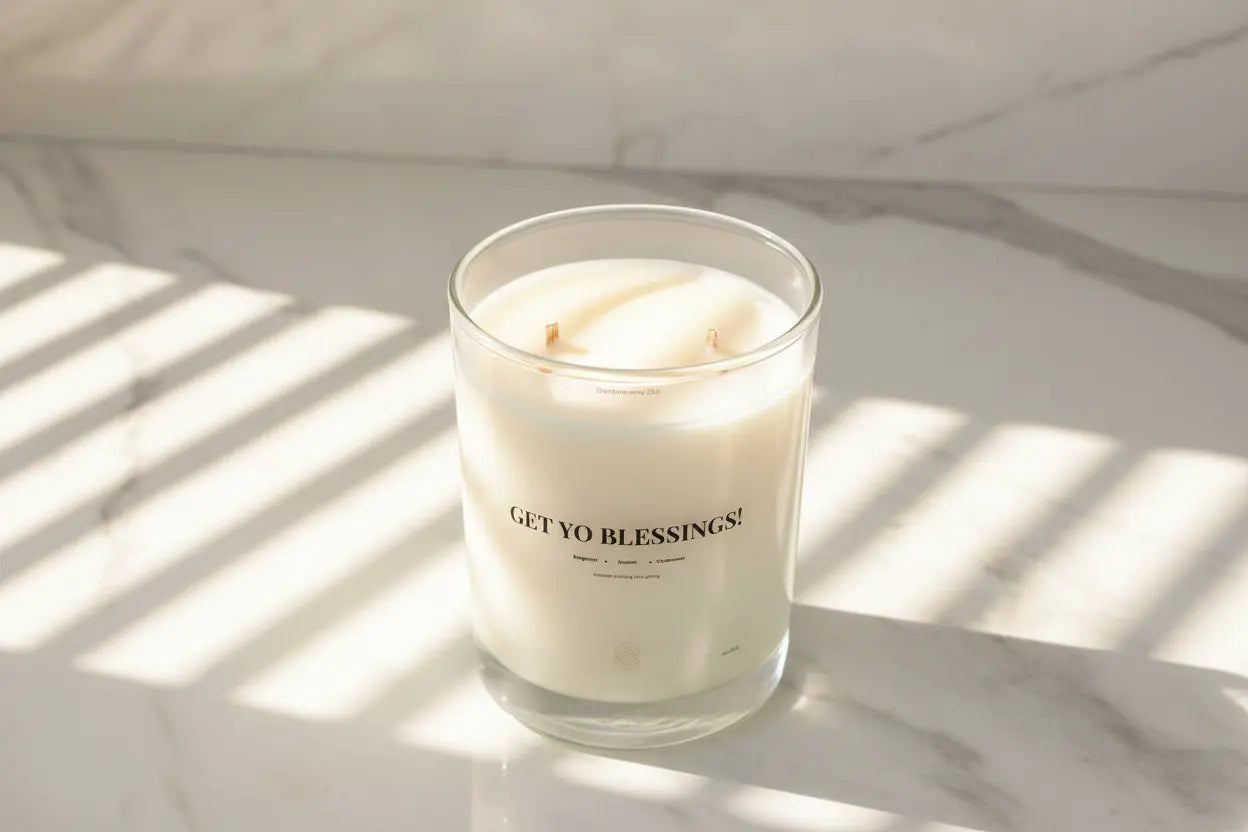 Get Yo Blessings! - Soy Wax Candle 11oz with Lid by Michaelangelocandles, scented candle detail photo 4