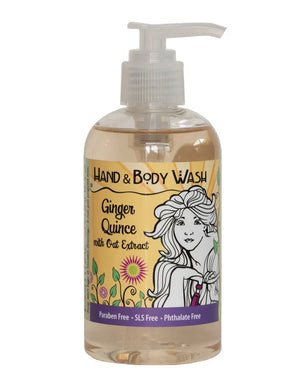 Ginger Quince Liquid Hand & Body Soap 8 oz. by Essential Journeys, natural skincare main product photo