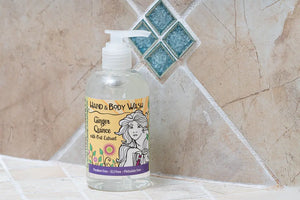 Ginger Quince Liquid Hand & Body Soap 8 oz. by Essential Journeys, natural skincare detail photo 5