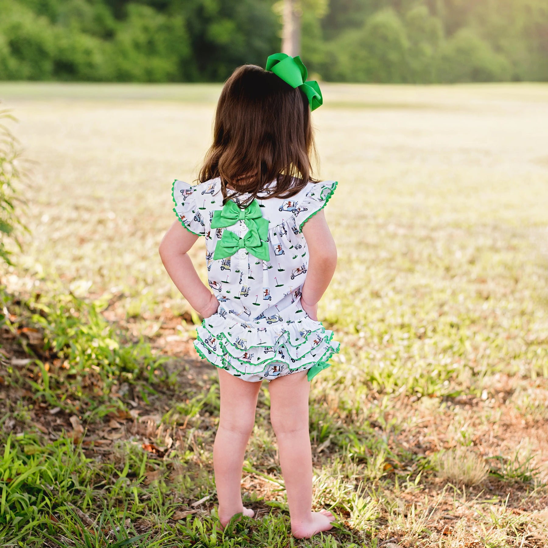 Girls Fairway Golf Bubble by Seven Lantern Lane, children's boutique clothing detail photo 2