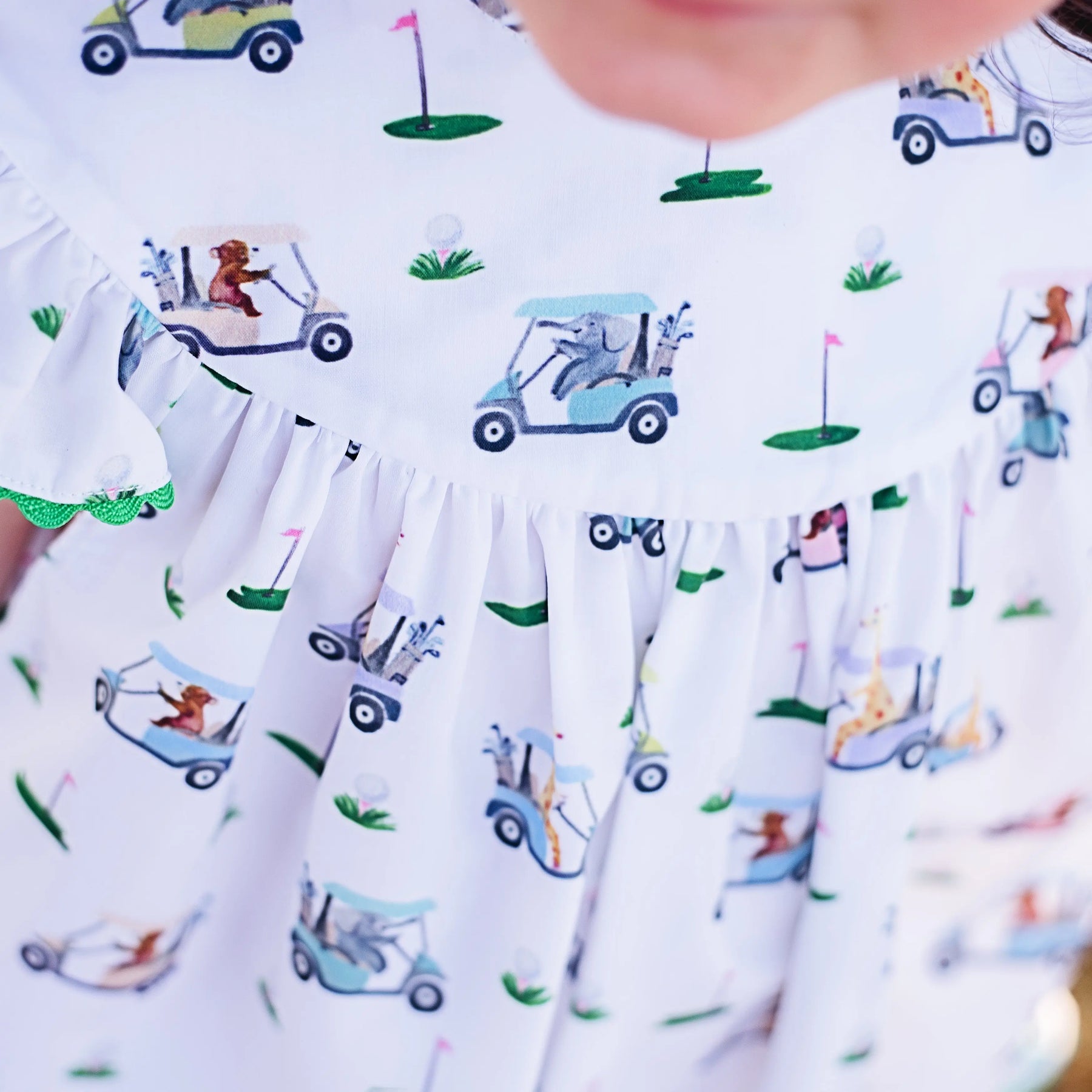 Girls Fairway Golf Bubble by Seven Lantern Lane, children's boutique clothing detail photo 5