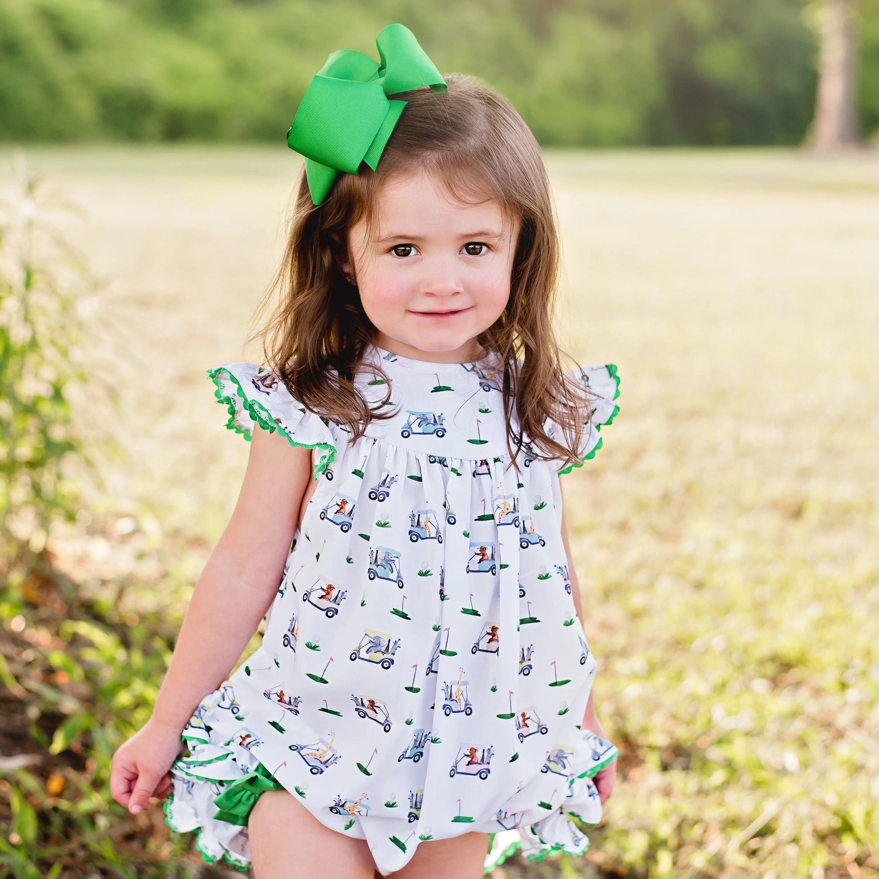 Girls Fairway Golf Bubble by Seven Lantern Lane, children's boutique clothing detail photo 15