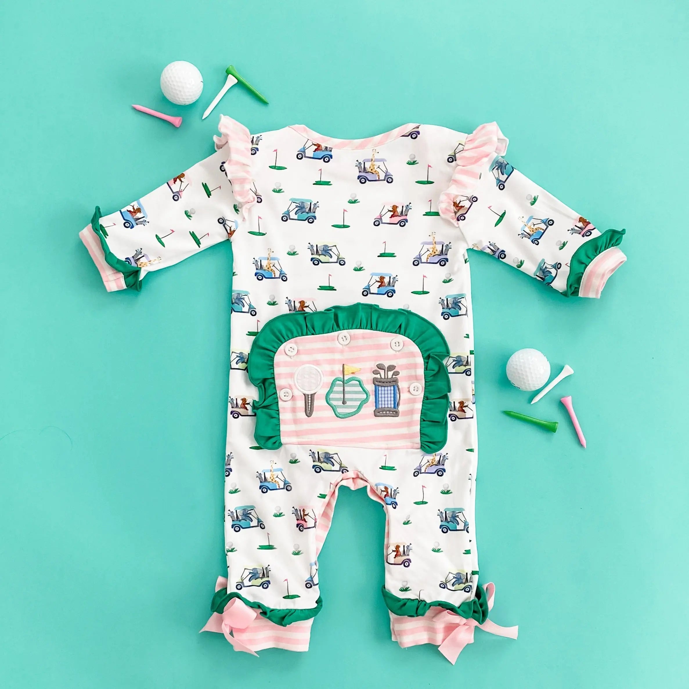 Girls Fairway Golf Romper by Seven Lantern Lane, Southern lifestyle apparel main product photo