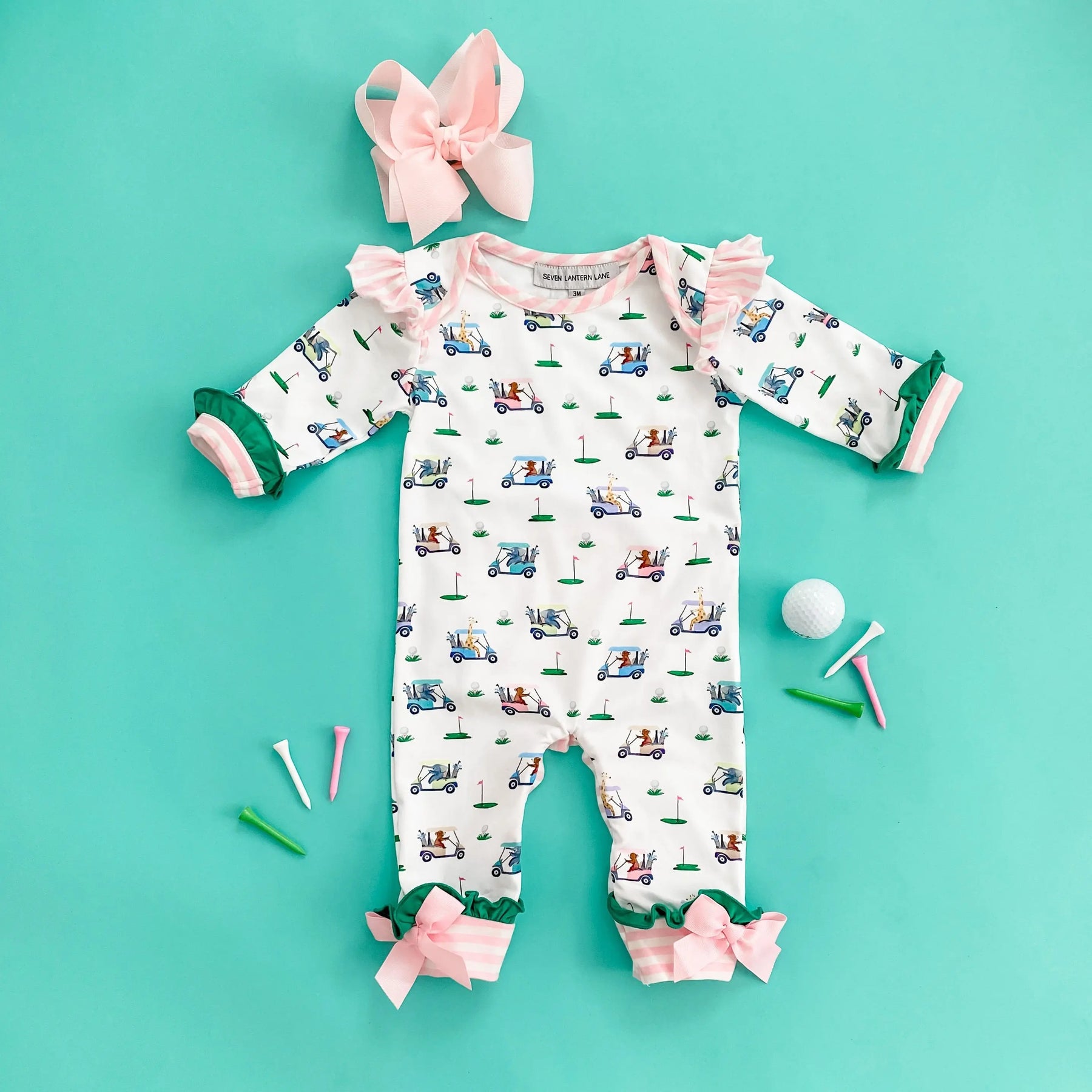 Girls Fairway Golf Romper by Seven Lantern Lane, Southern lifestyle apparel detail photo 4
