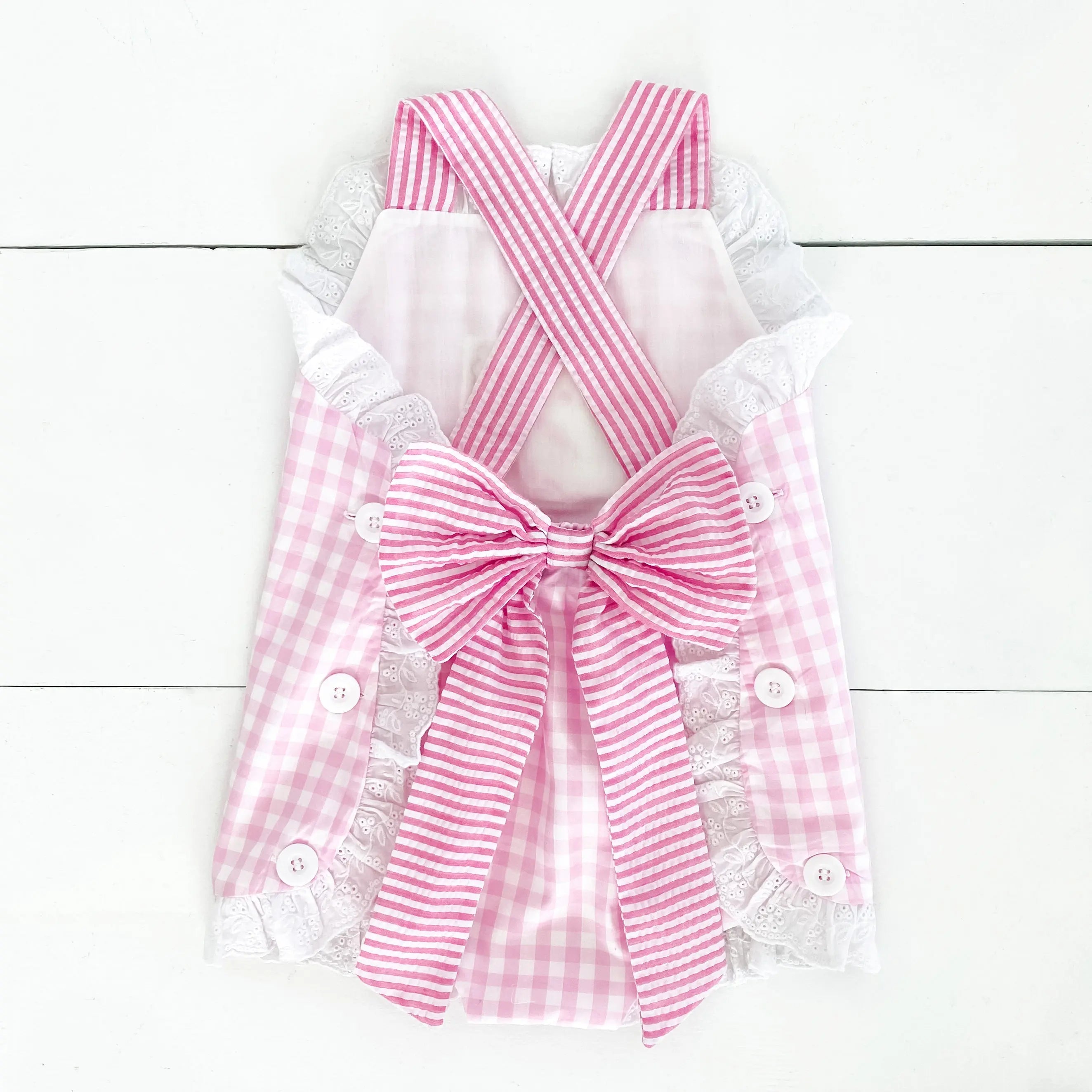Girls Second Birthday Smocked Bubble by Seven Lantern Lane, children's boutique clothing detail photo 2