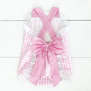 Girls Second Birthday Smocked Bubble by Seven Lantern Lane, children's boutique clothing detail photo 2