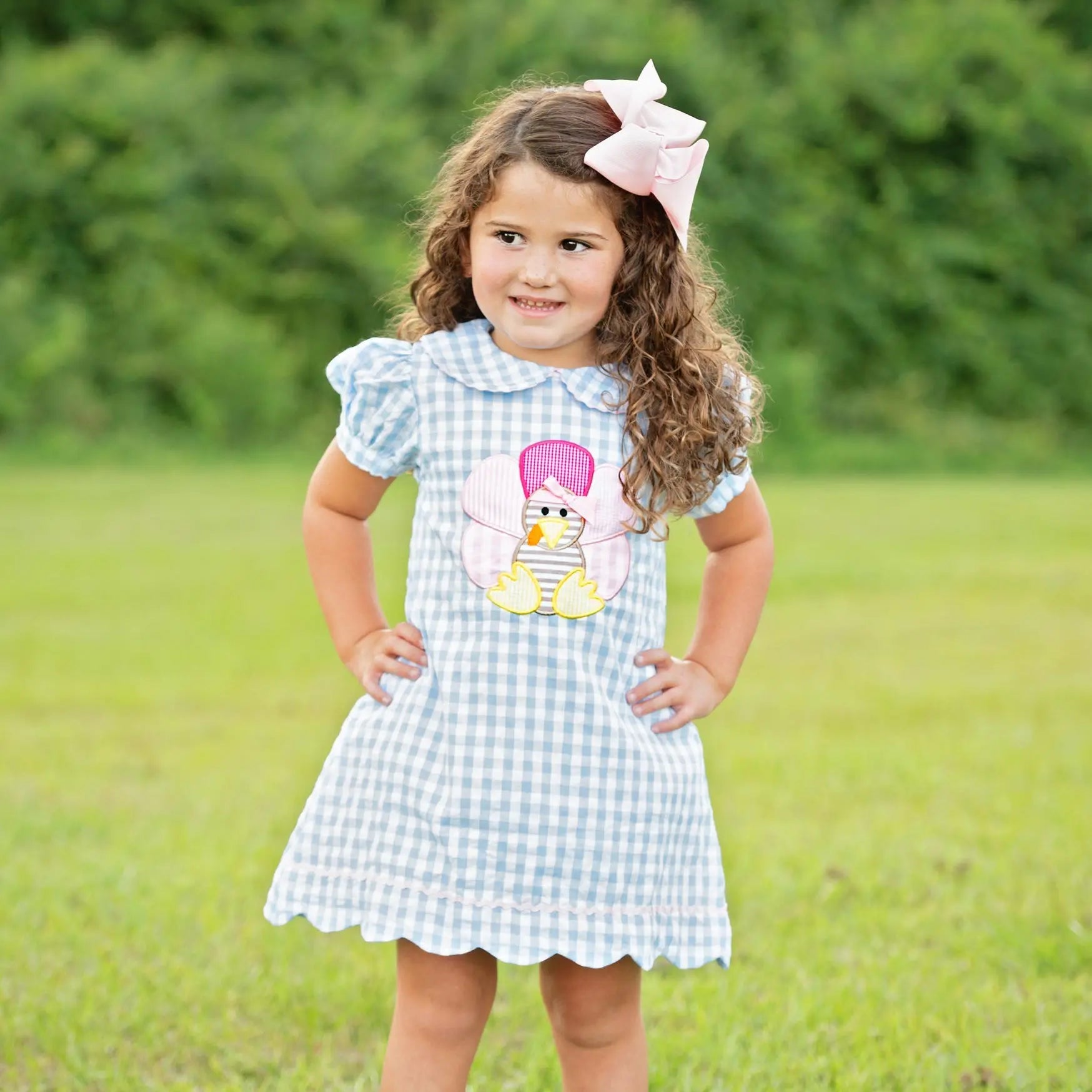 Girls Thanksgiving Turkey Dress by Seven Lantern Lane, Southern lifestyle apparel main product photo