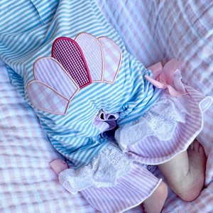 Girls Thanksgiving Turkey Romper by Seven Lantern Lane, Southern lifestyle apparel detail photo 6