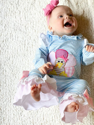 Girls Thanksgiving Turkey Romper by Seven Lantern Lane, Southern lifestyle apparel detail photo 7