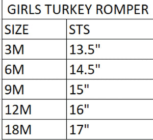 Girls Thanksgiving Turkey Romper by Seven Lantern Lane, Southern lifestyle apparel detail photo 9