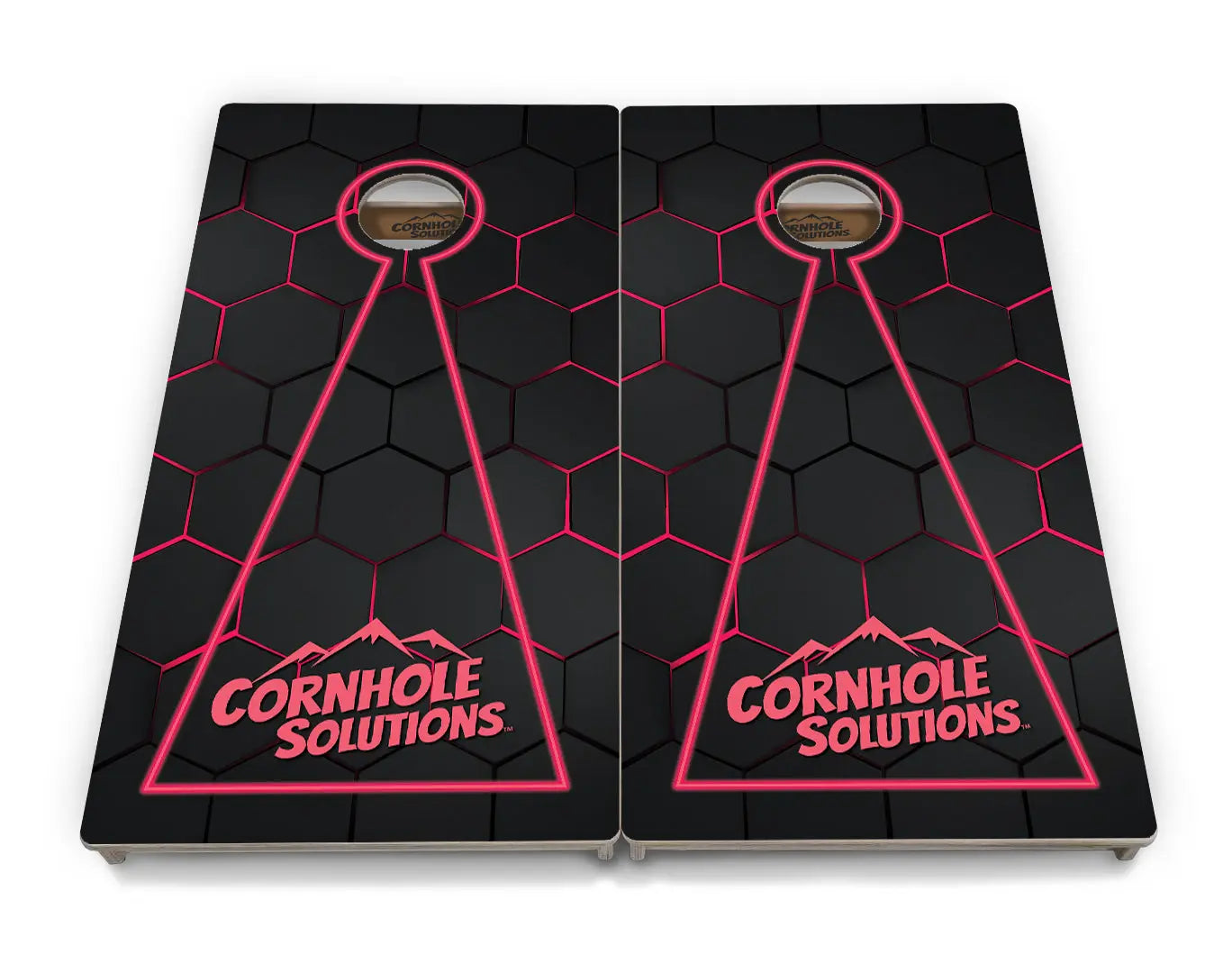 Glow Hole Black Backgound Cornhole Boards - Professional Tournament Series by Cornhole Solutions, custom cornhole board detail photo 4