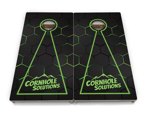 Glow Hole Black Backgound Cornhole Boards - Professional Tournament Series by Cornhole Solutions, custom cornhole board detail photo 7