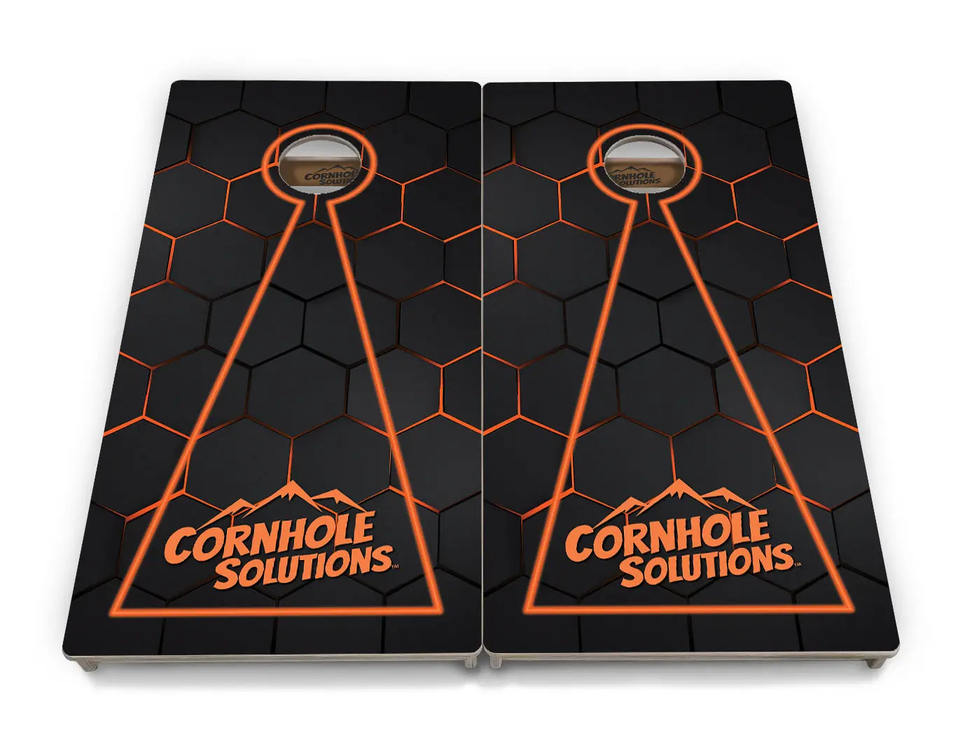 Glow Hole Black Backgound Cornhole Boards - Professional Tournament Series by Cornhole Solutions, custom cornhole board detail photo 9