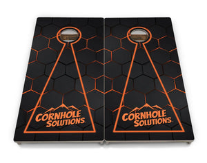 Glow Hole Black Backgound Cornhole Boards - Professional Tournament Series by Cornhole Solutions, custom cornhole board detail photo 9