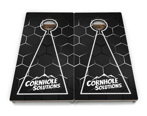Glow Hole Black Backgound Cornhole Boards - Professional Tournament Series by Cornhole Solutions, custom cornhole board detail photo 17