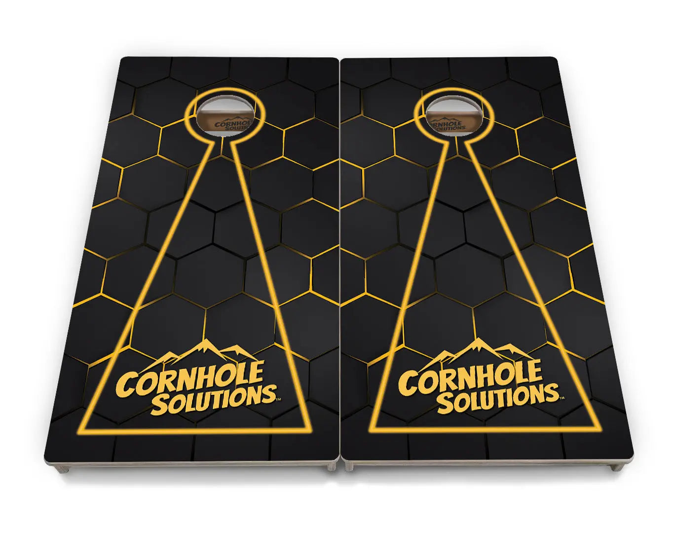 Glow Hole Black Backgound Cornhole Boards - Professional Tournament Series by Cornhole Solutions, custom cornhole board detail photo 19