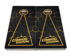 Glow Hole Black Backgound Cornhole Boards - Professional Tournament Series by Cornhole Solutions, custom cornhole board detail photo 19