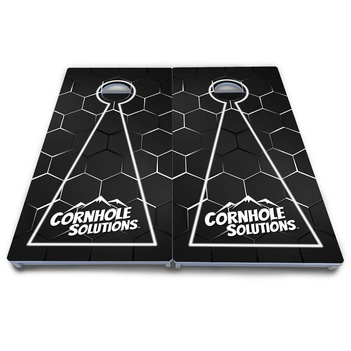 Glow Hole Black Cornhole Boards - All Weather Series by Cornhole Solutions, custom cornhole board detail photo 12