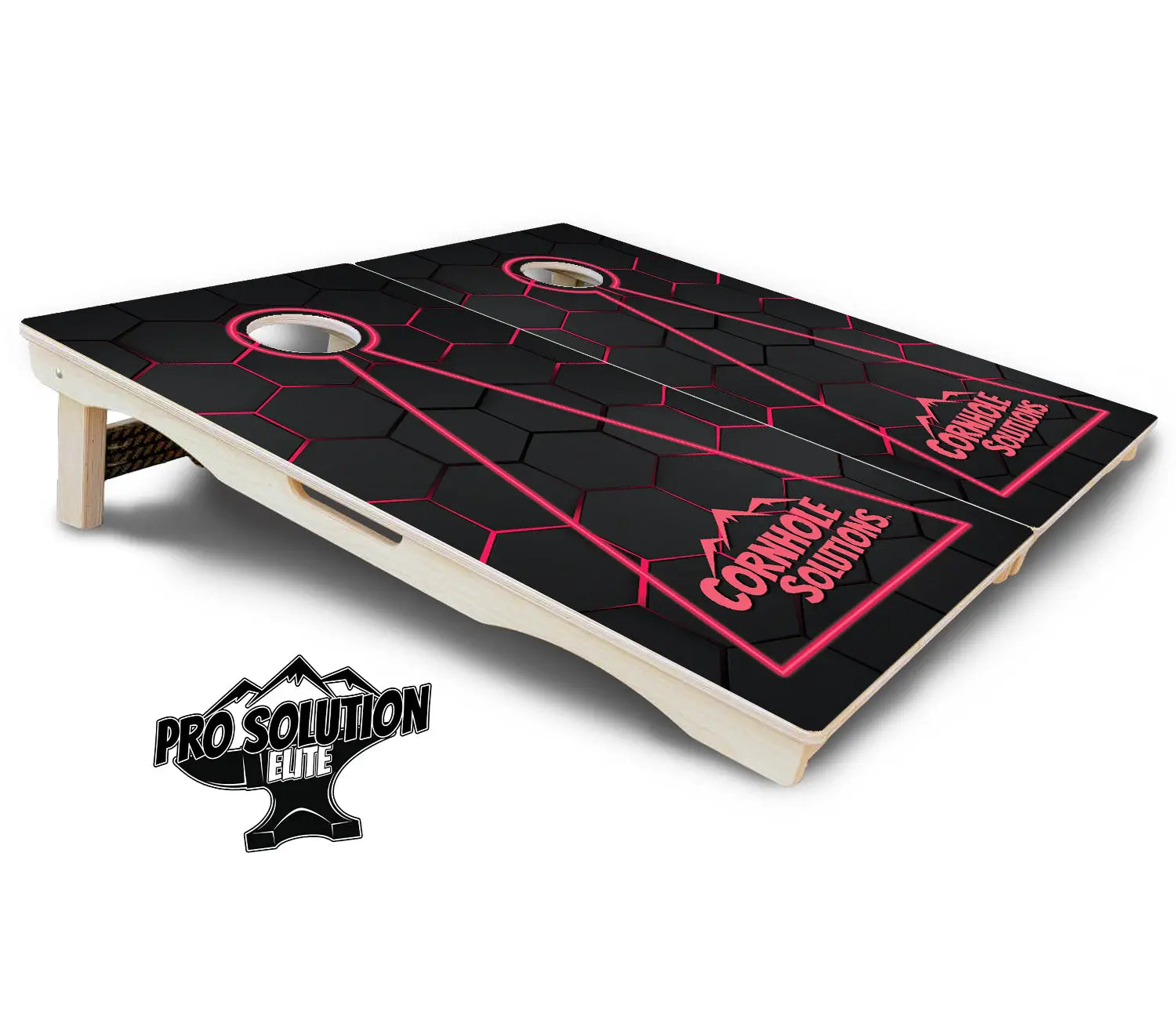 Glow Hole Black Cornhole Boards - Pro Solution Elite Series by Cornhole Solutions, custom cornhole board detail photo 6