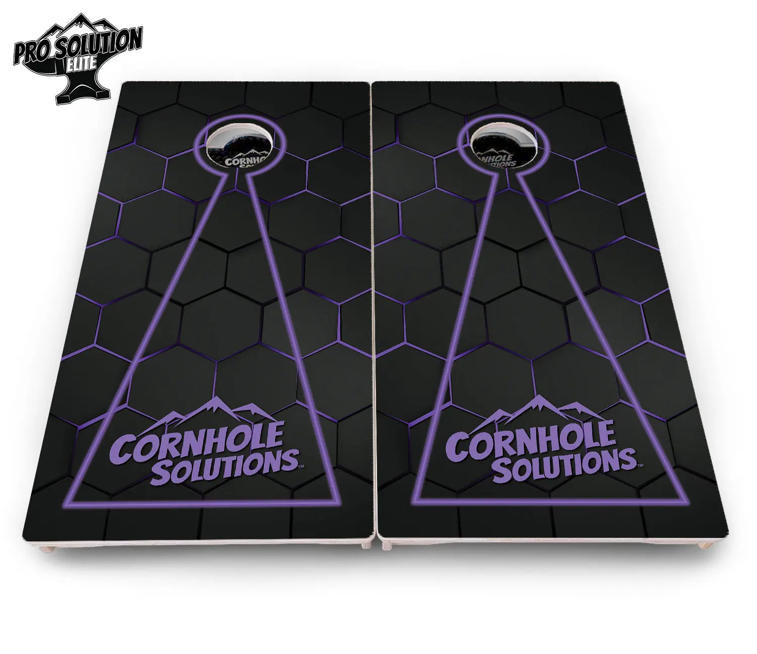 Glow Hole Black Cornhole Boards - Pro Solution Elite Series by Cornhole Solutions, custom cornhole board detail photo 12