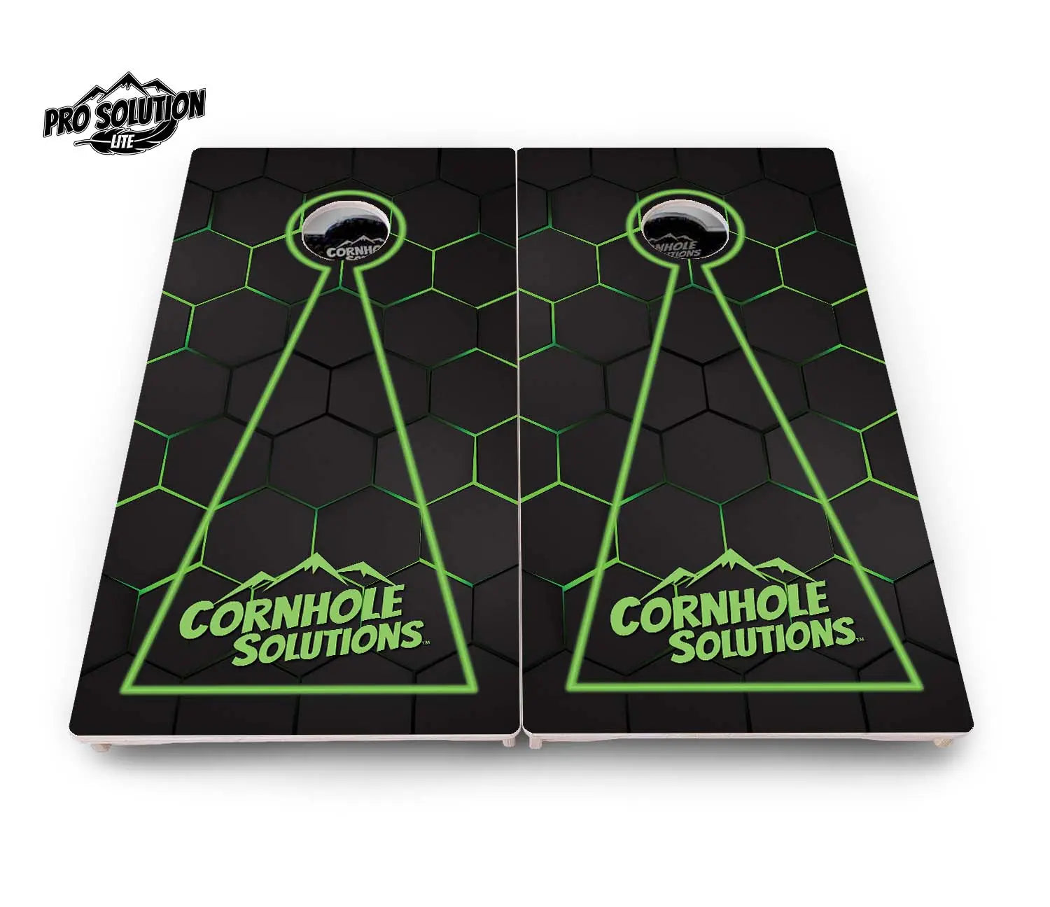 Glow Hole Black Cornhole Boards - Pro Solution Lite Series by Cornhole Solutions, custom cornhole board detail photo 5