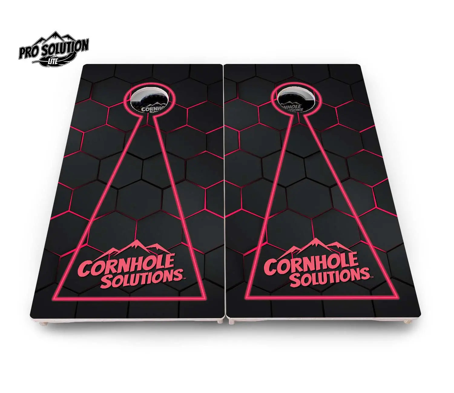 Glow Hole Black Cornhole Boards - Pro Solution Lite Series by Cornhole Solutions, custom cornhole board detail photo 6