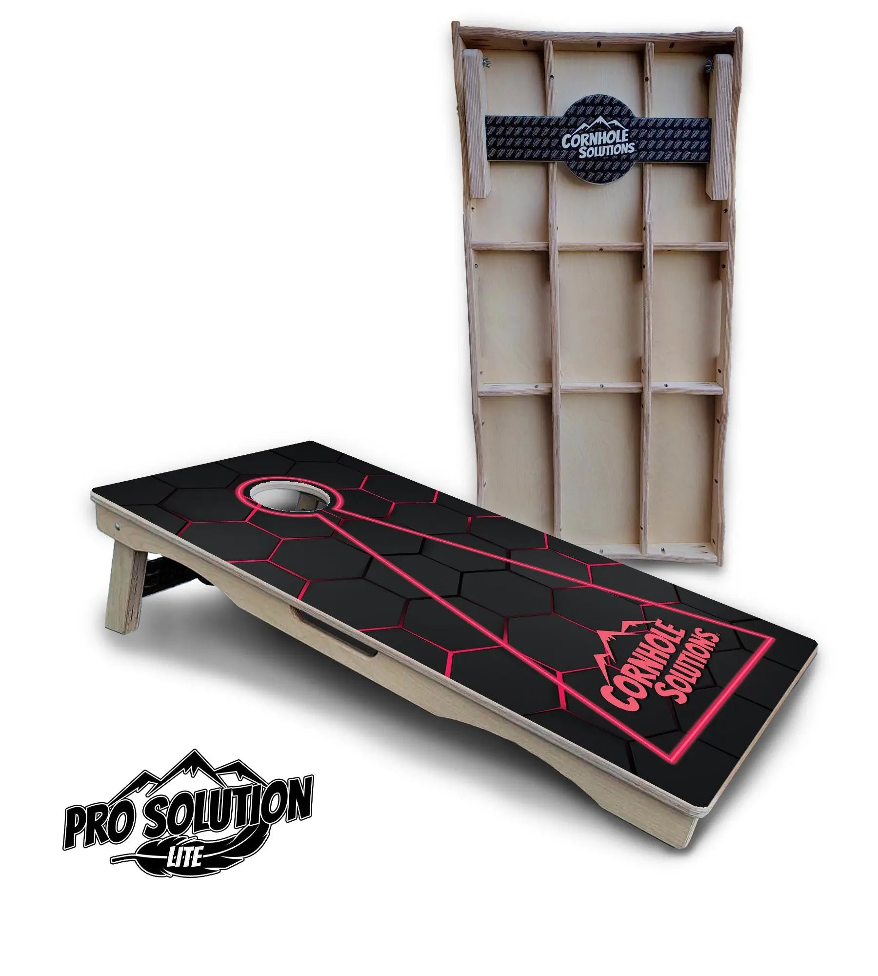 Glow Hole Black Cornhole Boards - Pro Solution Lite Series by Cornhole Solutions, custom cornhole board detail photo 13
