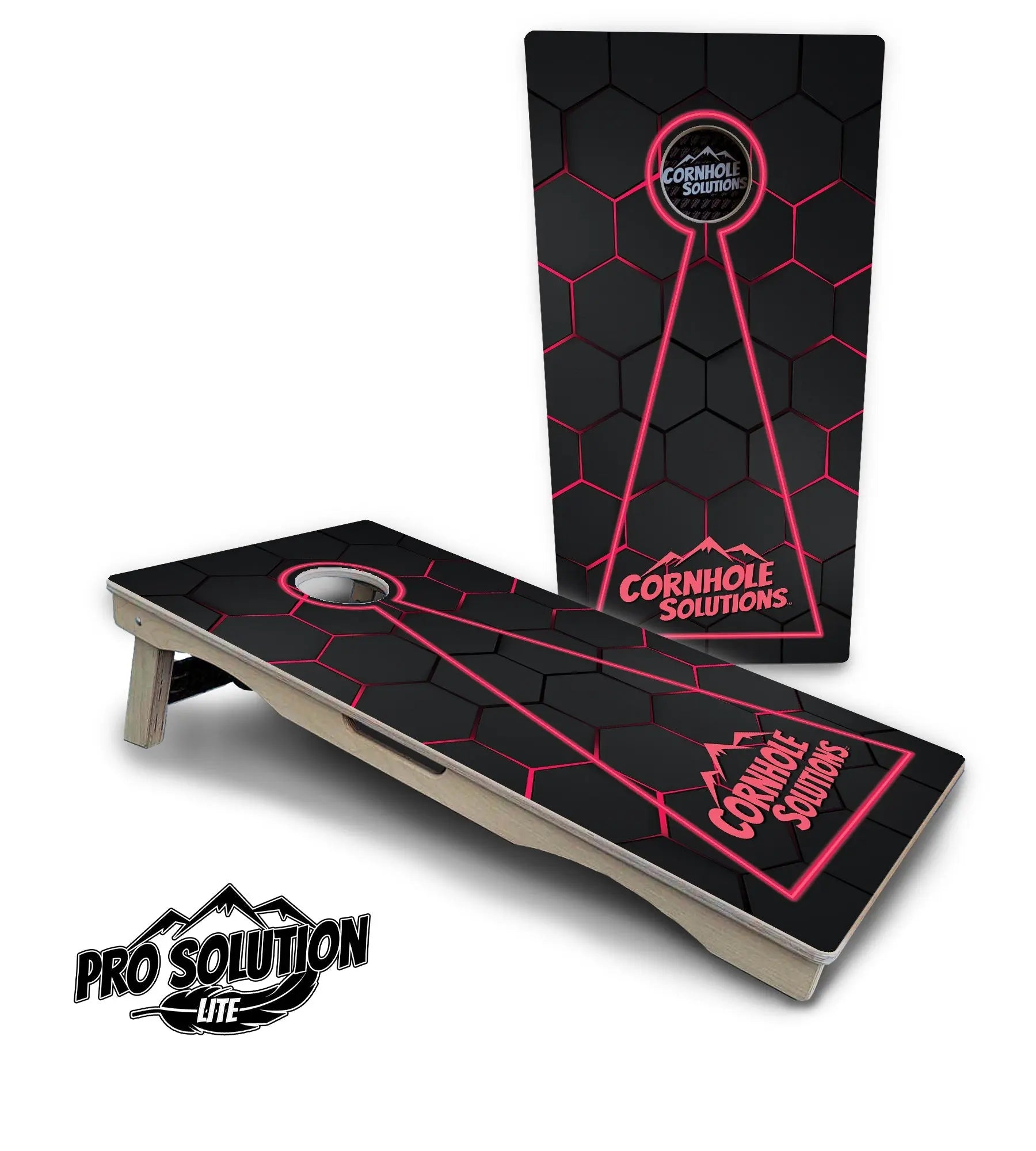 Glow Hole Black Cornhole Boards - Pro Solution Lite Series by Cornhole Solutions, custom cornhole board detail photo 14