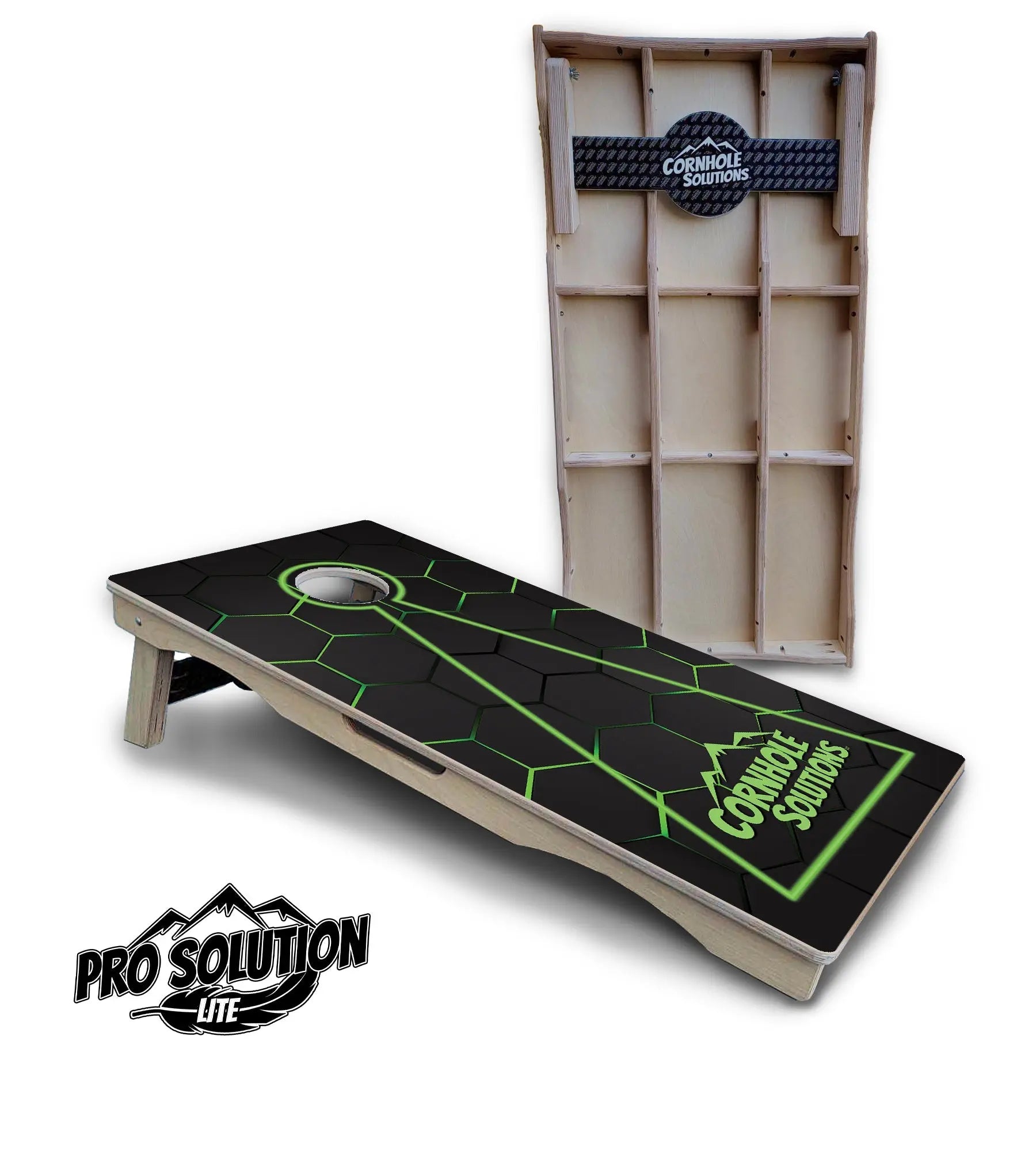 Glow Hole Black Cornhole Boards - Pro Solution Lite Series by Cornhole Solutions, custom cornhole board detail photo 15