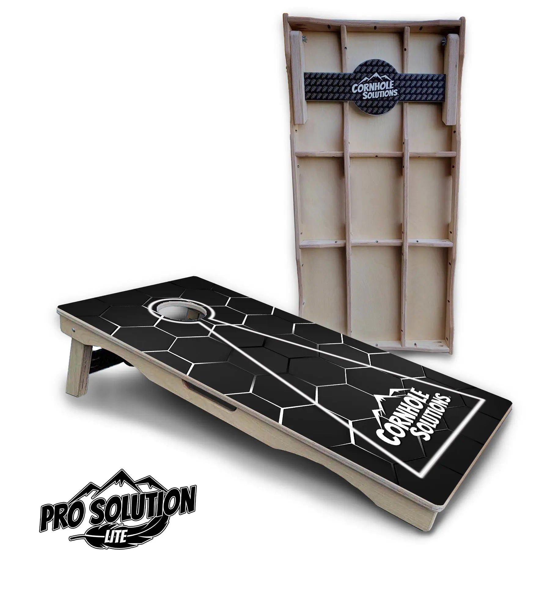 Glow Hole Black Cornhole Boards - Pro Solution Lite Series by Cornhole Solutions, custom cornhole board detail photo 24