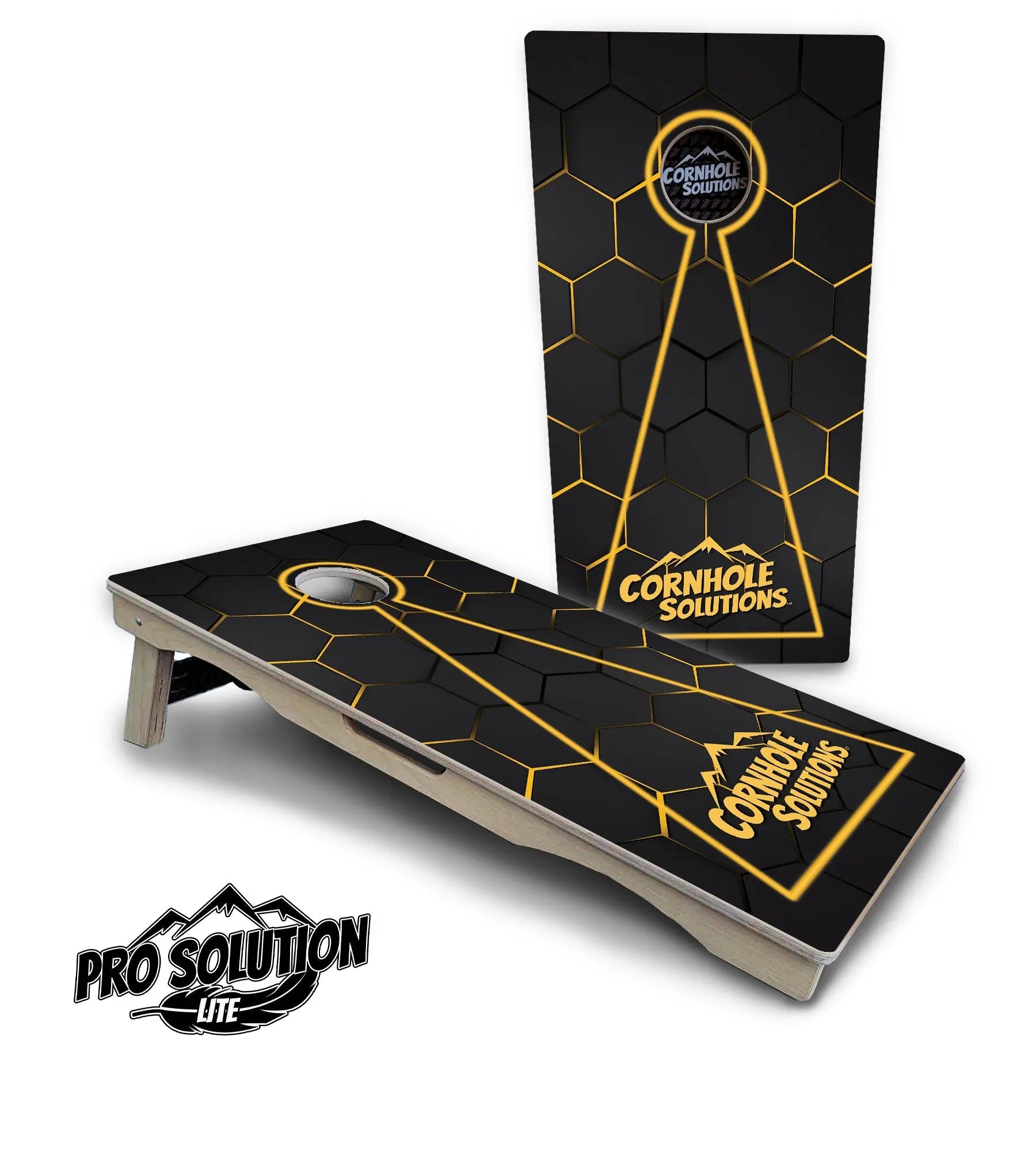 Glow Hole Black Cornhole Boards - Pro Solution Lite Series by Cornhole Solutions, custom cornhole board detail photo 27