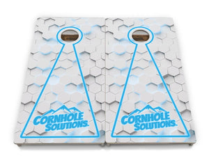 Glow Hole White Background Cornhole Boards - Professional Tournament Series by Cornhole Solutions, custom cornhole board detail photo 2