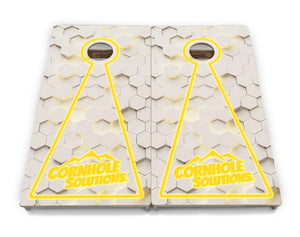 Glow Hole White Background Cornhole Boards - Professional Tournament Series by Cornhole Solutions, custom cornhole board detail photo 19