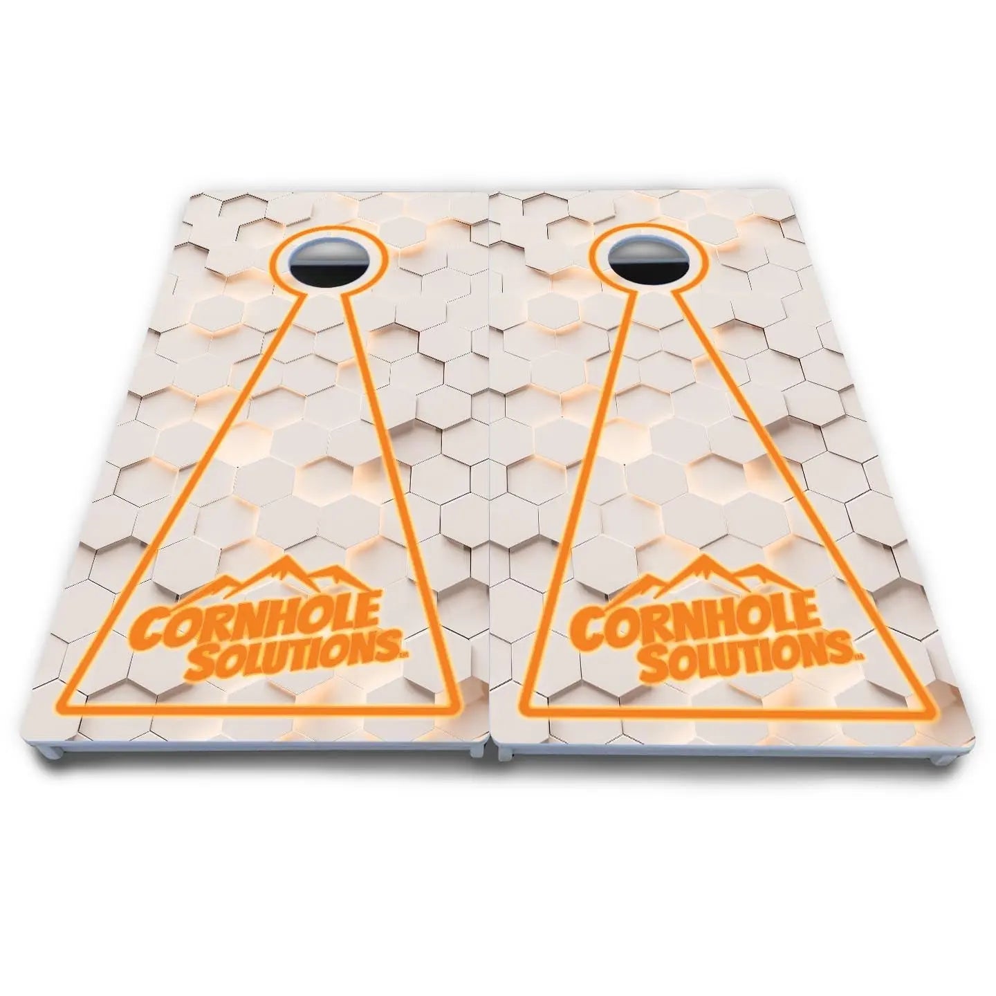 Glow Hole White Cornhole Boards - All Weather Series by Cornhole Solutions, custom cornhole board detail photo 8