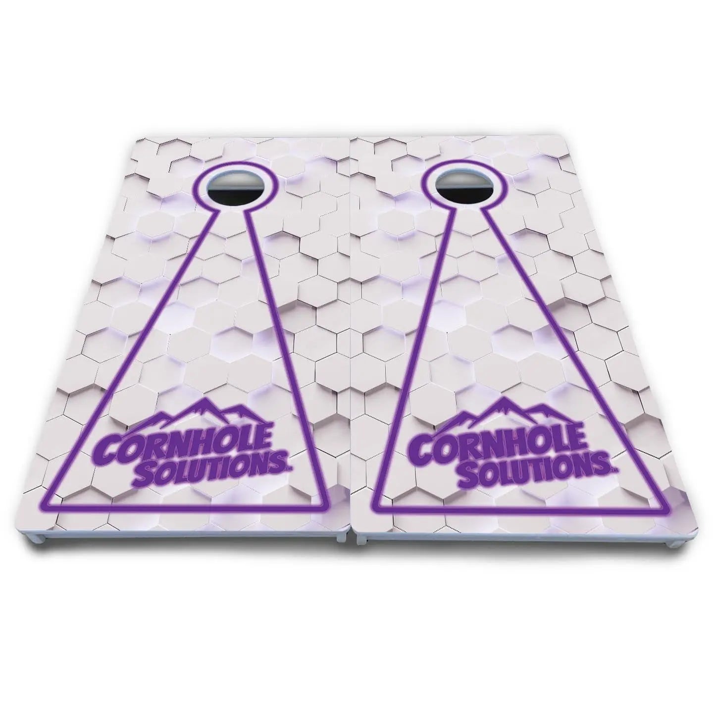 Glow Hole White Cornhole Boards - All Weather Series by Cornhole Solutions, custom cornhole board detail photo 9