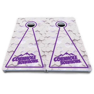 Glow Hole White Cornhole Boards - All Weather Series by Cornhole Solutions, custom cornhole board detail photo 9