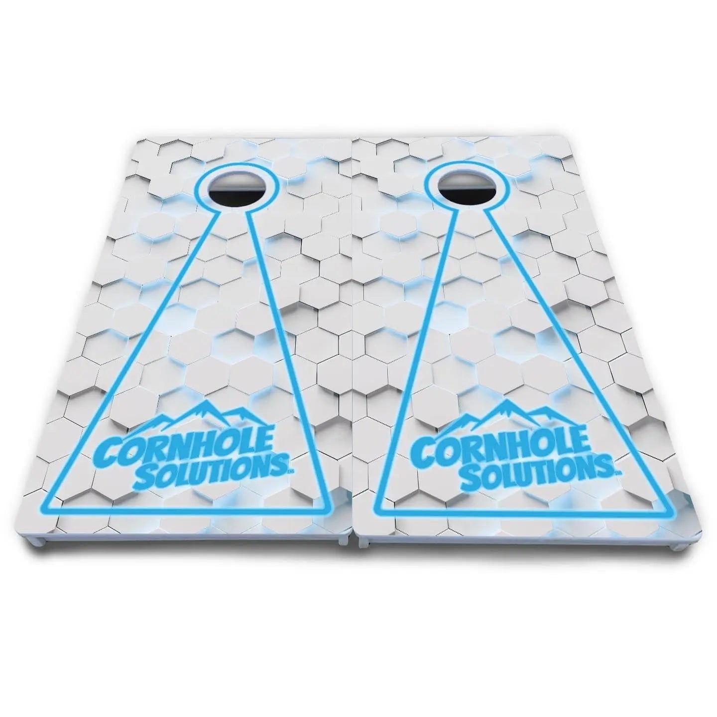 Glow Hole White Cornhole Boards - All Weather Series by Cornhole Solutions, custom cornhole board detail photo 11