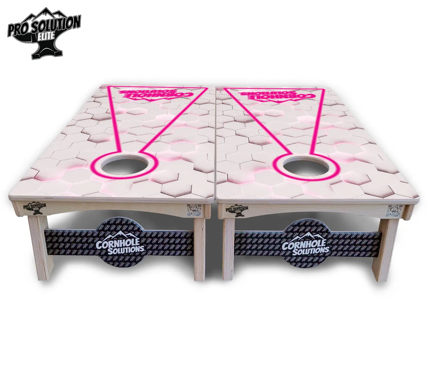 Glow Hole White Cornhole Boards - Pro Solution Elite Series by Cornhole Solutions, custom cornhole board detail photo 3