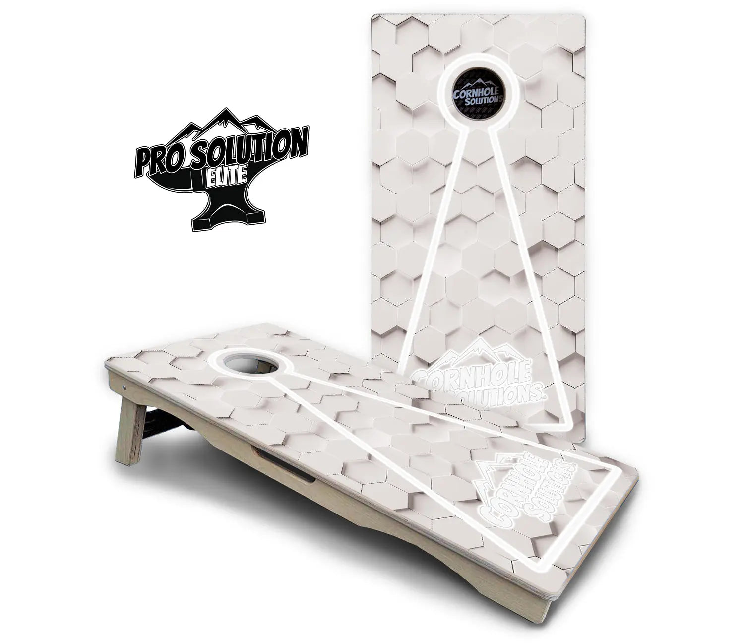 Glow Hole White Cornhole Boards - Pro Solution Elite Series by Cornhole Solutions, custom cornhole board detail photo 17