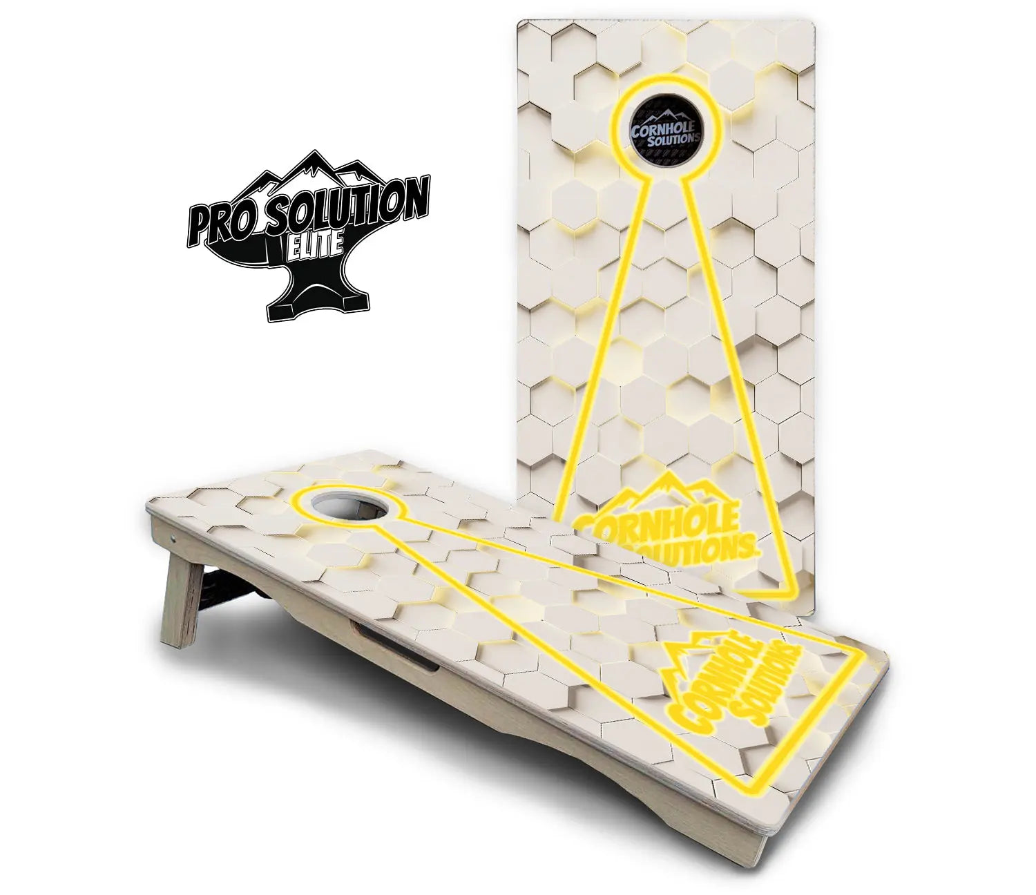 Glow Hole White Cornhole Boards - Pro Solution Elite Series by Cornhole Solutions, custom cornhole board detail photo 19