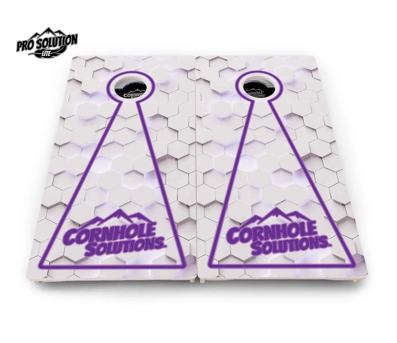 Glow Hole White Cornhole Boards - Pro Solution Lite Series by Cornhole Solutions, custom cornhole board detail photo 6